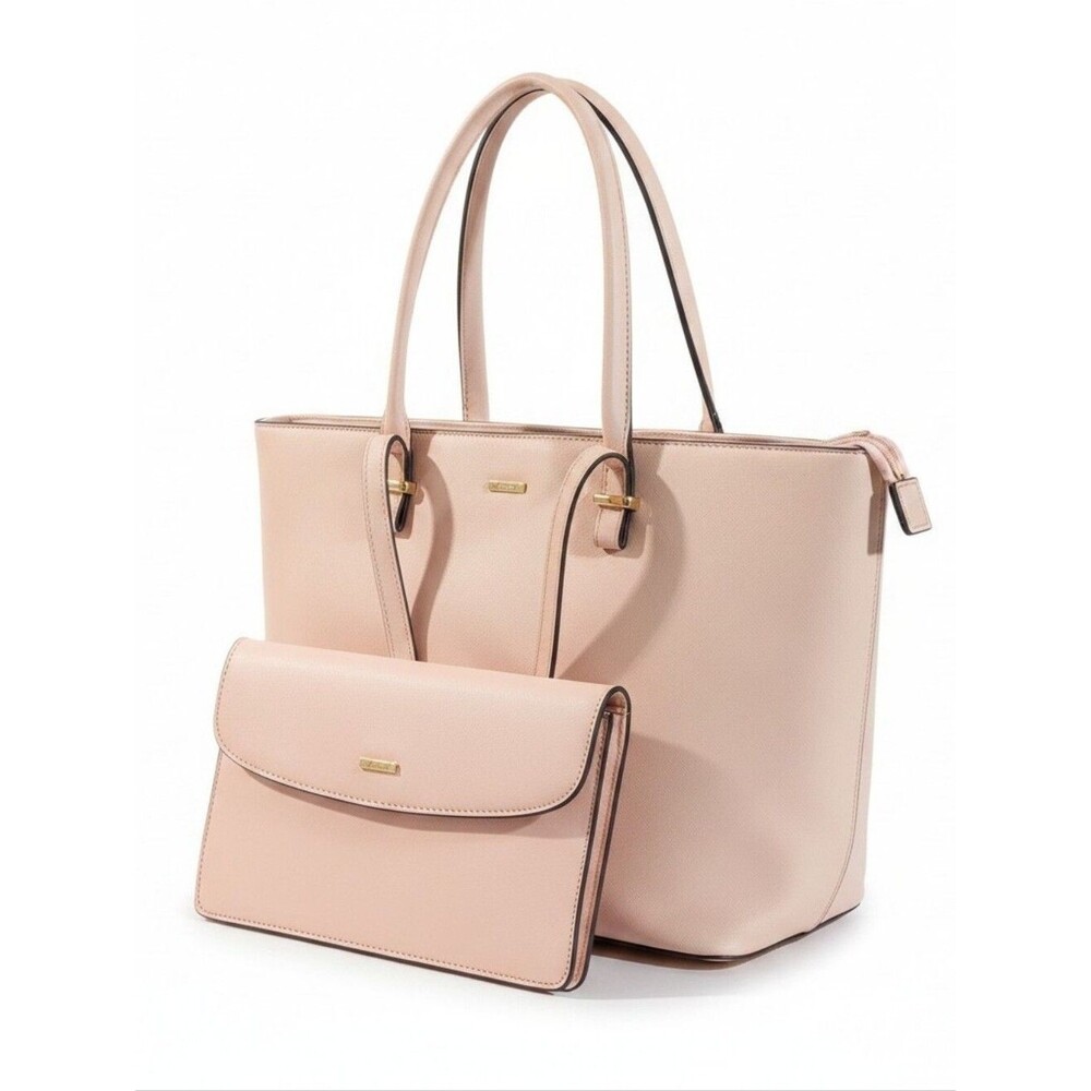Lovevook Women’s Blush Pink Tote Bag with Gold Hardware